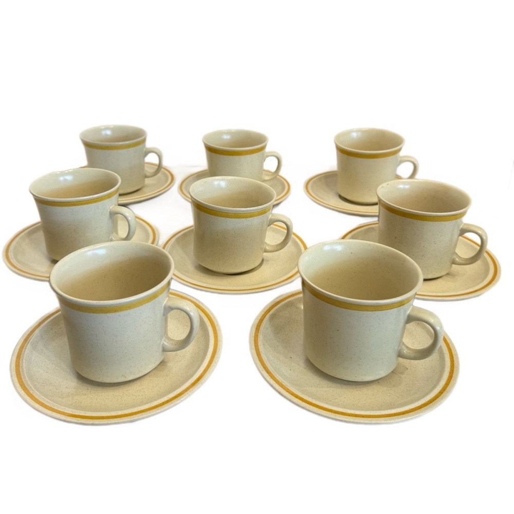 Hearthside Garden Festival Stoneware Cup and Saucer - 4 Sets